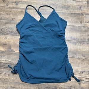 Lululemon Full Freedom Tank Blue Drawstring Sides Sleeveless
